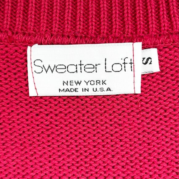 Vintage Red Floral Knit V-Neck Sweater Vest - Picture 7 of 7